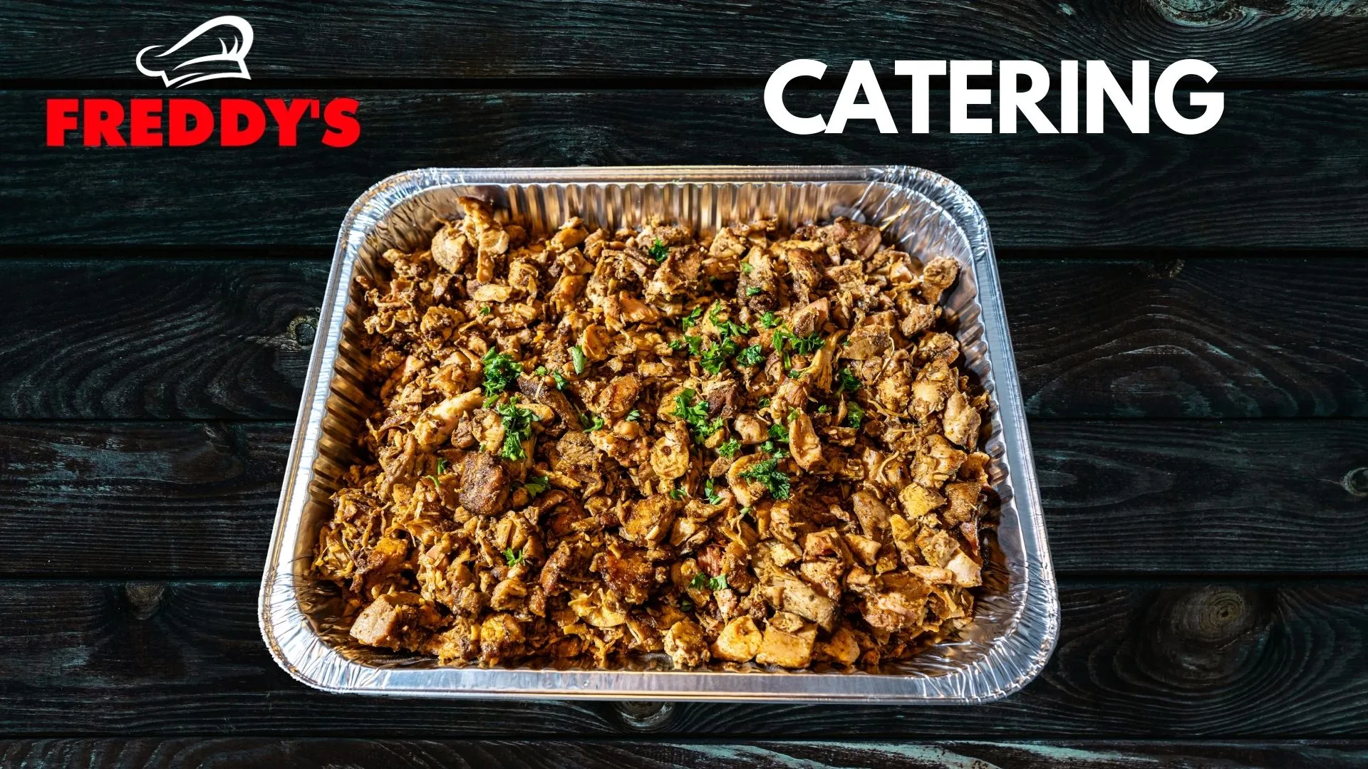 Freddy's catering shawarma meat tray